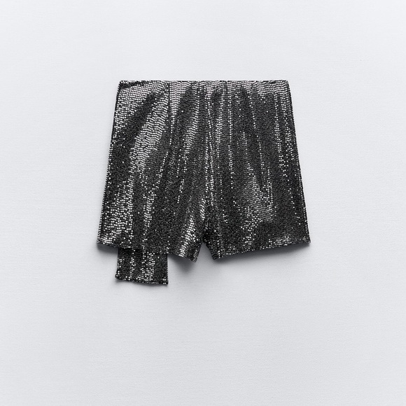 ZARA SPARKLY WRAP FRONT SKORT BLOGGERS FAVORITE - Picture 7 of 8
